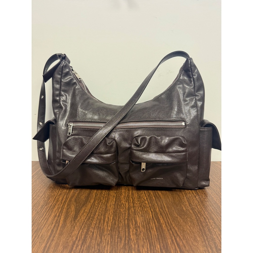 SAMO ONDOH Pocket Mug Bag L Nappa Chocolate Brown Crossbody Shoulder Bag